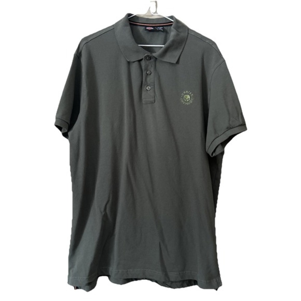 Harley Davidson Shirt Adult XL Skull Army Green Biker Polo‎ Logo Stretch Mens